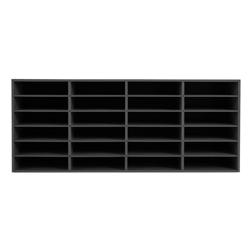 Classroom Mailbox 24 Slots Home Office Mail Sorter, Construction Paper Organizer Storage Compartment Shelf Holder, Student Mailboxes for Classroom Literature Organizer (39.4 * 11.8 * 16.5in)