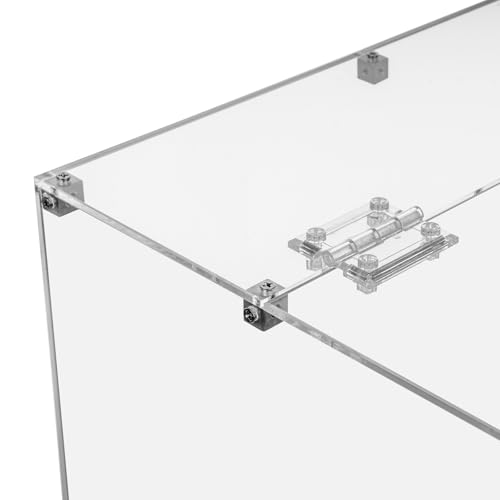 Ferroxen Floor-Standing Acrylic Suggestion Box, Clear Collection Offering & Raffle Ballot Box Display Stand, Ballot Box with Lock and Key, for Voting Charity Donation Church Election