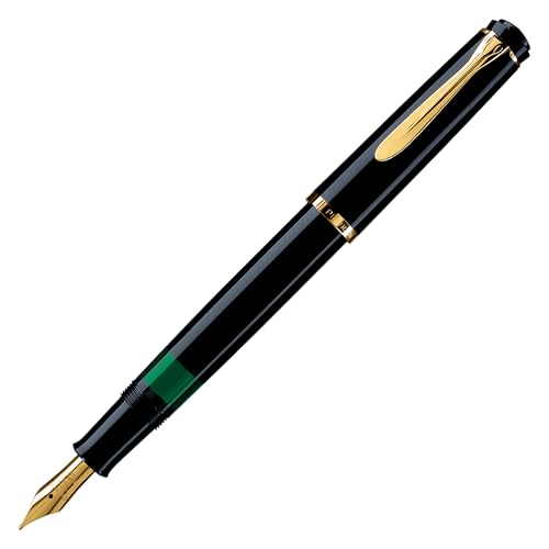 Pelikan Souverän M200 Fountain Pen, Broad Nib, Black, 1 Each (994012)