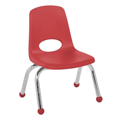 FDP 10" School Stack Chair with Ball Glides, Red, 11553-RD