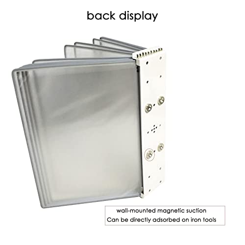 JDXQBLD Wall Mount Reference Organizer - Catalog Display Rack, 10 Double-Sided Panels Wall Mounted Reference System, A4 Letter-Size Poster Flip Book Display, Desktop Menu,Black