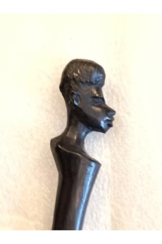 Handmade Ebony Wood Letter Opener 9.8 in African Native Design Black Tanzania - Black