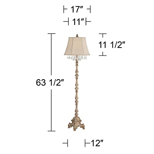 Barnes and Ivy Duval 63 1/2" Tall French Crystal Candlestick Floor Lamp