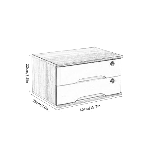 ntumLeap Rustic Solid Wood Desk File Cabinet,Lockable Storage for Office/Home/School,1/2/3/4 Drawers,Stylish Wooden Chest & for Enhanced Workspace Efficiency,B-2 Layer