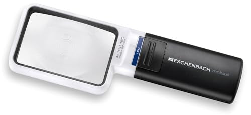 Eschenbach Mobilux LED Handheld Magnifier, 4X, 75 x 50 mm, 16D