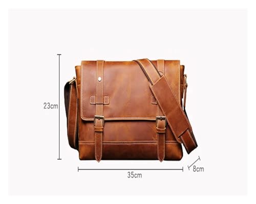 Vintage Crossbody Bag For Men Leather Messenger Bag For Men 12.9 Inch Laptop Mens Shoulder Bag Large Capacity