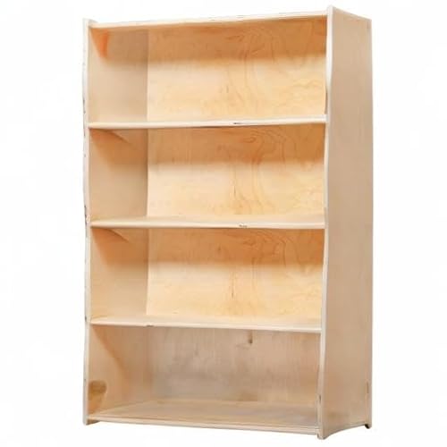 Contender Baltic Birch Book Case With Three Fixed Shelf, Montessori Kids Furniture for Home, Classroom, Office in Natural Finish [Greengaurd Gold Certified]