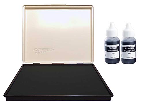 Uimprint Extra Large 7'' x 8'' Industrial Rubber Stamp Ink Pad, Black