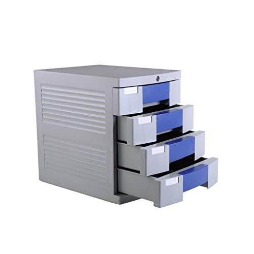 SDVantage Desktop File Cabinets, Lock Plastic Drawer Storage Organization, with Blank Label and 4 Drawers