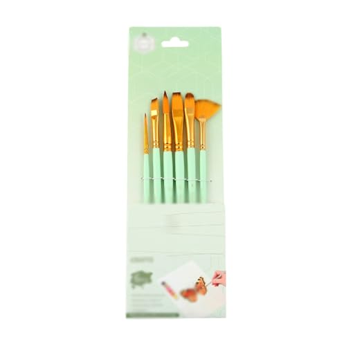 WGTYOA Oil Painting Pen 6 Nylon Brush Watercolor Acrylic Fan Art Tool Set