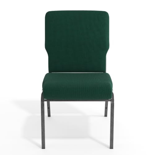 EMMA + OLIVER Hunter Green 20.5" Stacking Church Chair