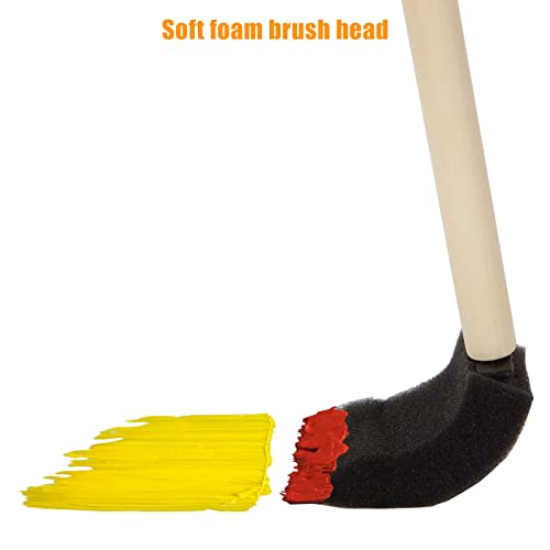 200 Pack 1 inch Foam Brush Bulk Foam Paint Brush Sponge Paint Brush with Wood Handle for Acrylics, Stains, Varnishes, Crafts