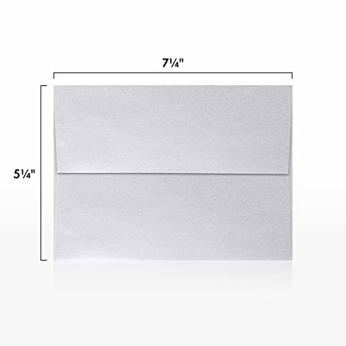 LUXPaper A7 Invitation Envelopes | Peel & Press | 5 1/4" x 7 1/4" | Silver Metallic | 80lb. Text | 250 Qty