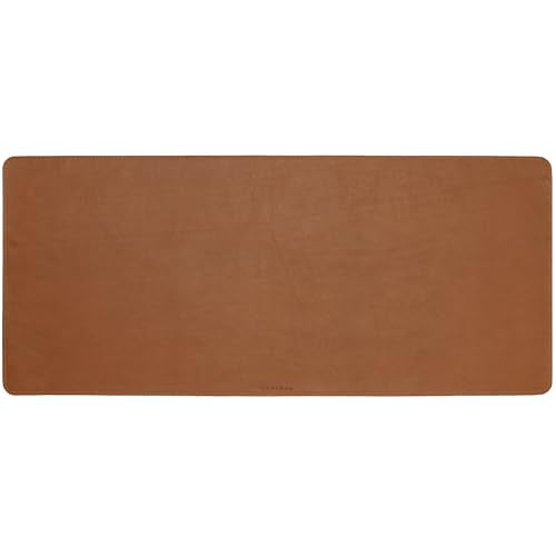 DAREhue Full Grain Leather Desk Pad, Toffee Tan Brown, XL(35.4 x 15.7 inch)