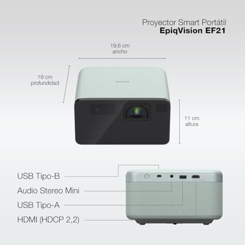 Epson EF21 3LCD Portable Projector - 16:9 - Opal Green