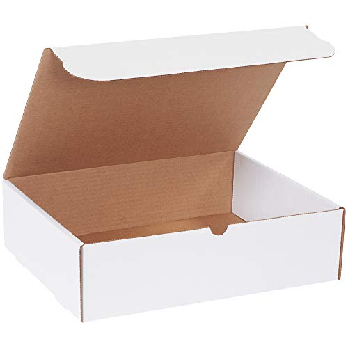 BOX USA BM14114 14 1/4"L x 11 1/4"W x 4"H, White (Pack of 50)