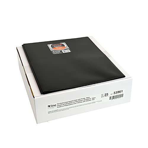 C-Line Two-Pocket Poly Portfolio with Prongs, Black (33961)