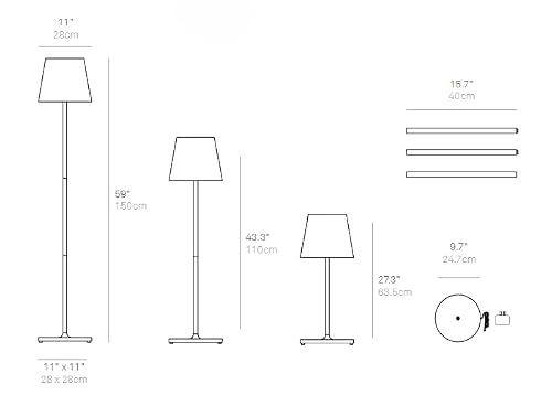 Zafferano, Poldina XXL, Rechargeable Cordless Floor Lamp, Sand