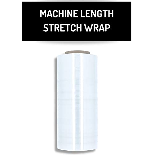PSBM 2 Rolls 19.7 Inch x 5000 Feet 63 Gauge Machine Stretch Film/Wrap, Heavy Duty Industrial Strength Clear Shrink Plastic Wrap for Moving, Packing, Shipping, Pallet Wrapping & Storage