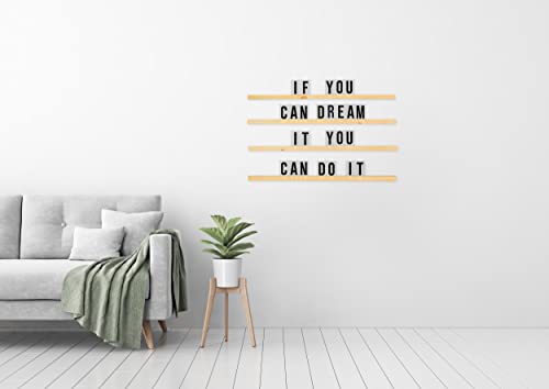 LibertyTradeCo XL LETTERBOARD Customizable Statement shelf Letter Ledges | Changeable Wooden Wall Menu Board | 2 Color Options & Sizes | Choose From 132 OR 264 Characters | Ledges Set