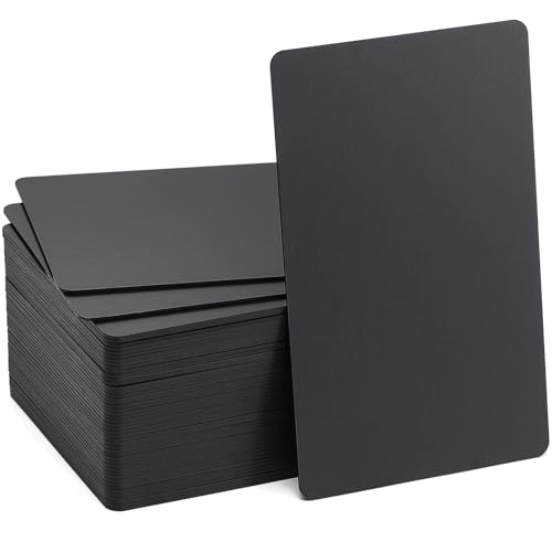 Thick Black Aluminum Metal Business Cards Anodized Aluminum 86 X 54 X 0.8mm 50 pcs