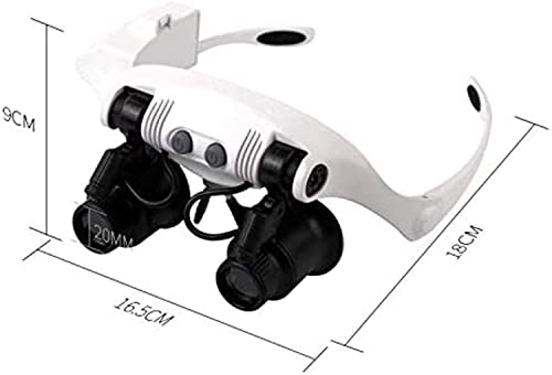 EliteBloom Hands Free Headband Magnifier with Led Light,Watch Repair Magnifier with Light,Magnifying Glass with Light Hands Free,Interchangeable Headbands for Reading,Loupe,Watch