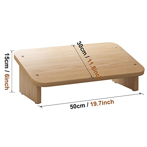 LXLA Footrest for Desk Sofa/Couch, Wood Slanted Ergonomic Portable Posture Support Step Stool, Home Office Chair, 6 Inch Tall (Size : 50x30x15cm)