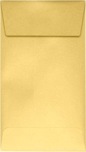 LUXPaper #5 1/2 Coin Envelopes | Peel & Press | 3 1/8" x 5 1/2" | Gold Metallic | 80lb. Text | 500 Qty
