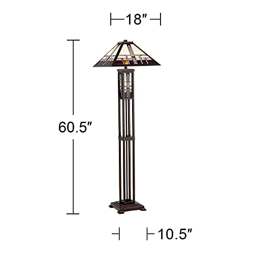 Geometric 60 1/2" Glass Night Light Floor Lamp Living Room