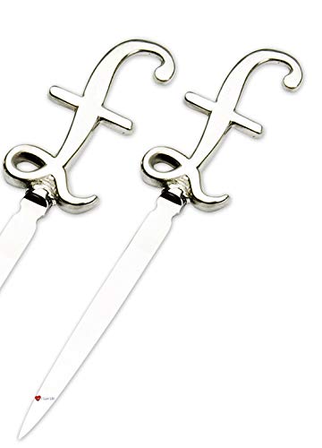 I LUV LTD Letter Opener 18cm Pewter Handle British UK Pound Sign Design