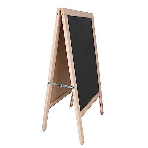 Aranaz - Whiteboard Easel with Double Sided - Solid Beech - Black - Ideal for Hospitality, Children, Restaurant, etc. - 55 cm x 34 cm x 100 cm