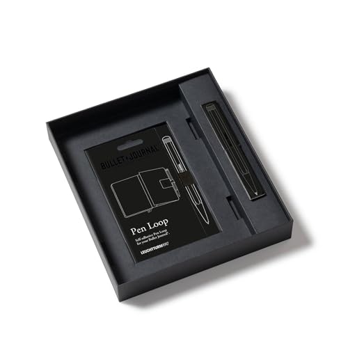 LEUCHTTURM1917 Bullet Journal Stealth Collector's Set - All Black Official BuJo Notebook, Drehgriffel Pen, and Pen Loop