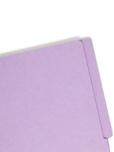 Smead End Tab Fastener File Folder, Shelf-Master® Reinforced Straight-Cut Tab, 2 Fasteners, Legal Size, Lavender, 50 per Box (28540)