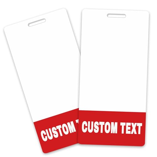 Custom Badge Buddy - Personalized Print Badge Buddy - Vertical - Print On Both Sides with Border - Durable and Water Resistant Ideal for Teachers, Nurses, Doctors, Security, Visitor, Healthcare