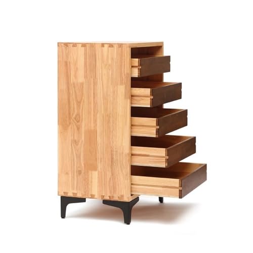 XJOYSL7921 File Cabinets ﻿ Multi Storage Cabinet Office File Vintage Wood Five-Drawer Mortise and Tenon Industrial Style Side Vertical File Cabinets(Red)