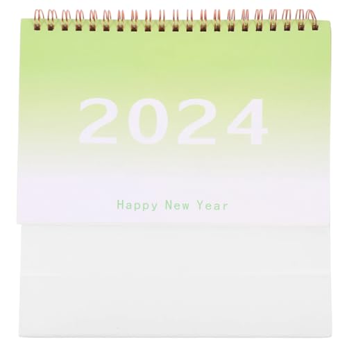 Yuidaaavzz 2024 Flip Calendar ly Ornament Desk Standing Desktop Office Decor Table Calendar with to Do List Page Office Supplies (Green 6.4" W x 7.5" H)