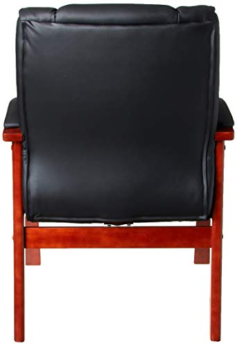 Boss Boss Office Products Mid Back Wood Finished Guest Chairs, Black/Cherry (B8999-C)
