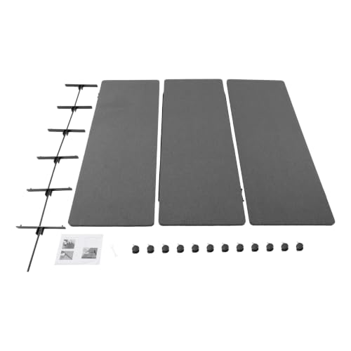 72" X 66" 3-Panel Soundproof Room Divider w/Wheels for Office(Dark Gray)