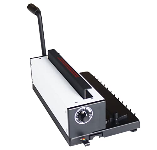 INTBUYING All Steel Metal Base Wire Coil Binding Machine 34Holes 3:1 Square Punching-Binding Machine Binding Iron Ring Machine 120 Sheets Binding Capacity#TD1200 Machine a Cahier Spirale