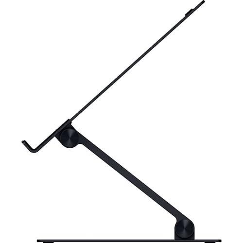Razer Adjustable Laptop Stand - Ergonomic Height-Adjustable Laptop Stand for Laptops up to 18 Inches (Height- and Tilt-Adjustable, Robust Aluminium, Ventilated Design) Black