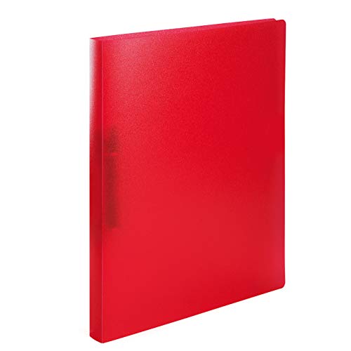Herma A4 Red Translucent Set of 60 Slim 2 Rings 25mm Wide Plastic Ring Binder with Holdback for Kids, Boys and Girls