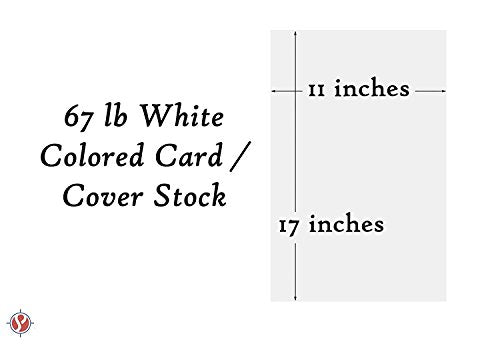Color Cardstock Paper 67 Vellum Bristol, Sizes: 8.5 x 11 | 11 x 17 | 8.5 x 14 |1 Ream of 250 Sheets Per Pack. (11 x 17, White)