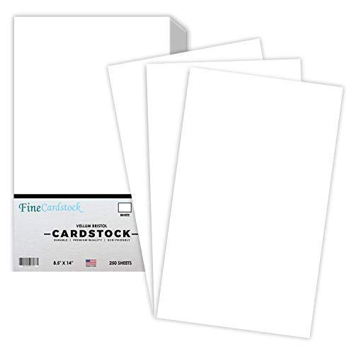 White Menu Legal Size 8.5 x 14 Inches 67 Vellum Bristol Lightweight Card Stock Paper Cover | 1 Ream of 250 Sheets Per Pack