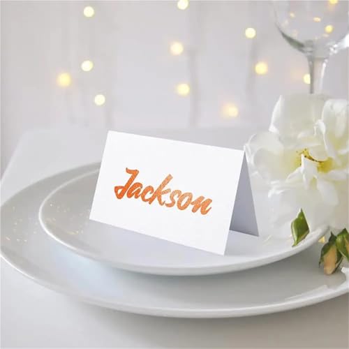 White Blank Tent Place Cards 200Pcs White Blanks Place Cards，for Table Seting，DIY Craft Name Cards，Pre-lined Wedding Table Seating Cards，Guest Name Cards