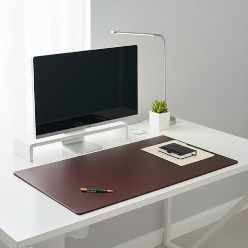 Dacasso Classic Leatherette Mat Desk pad, 24 x 19, Chocolate Brown (P3427)