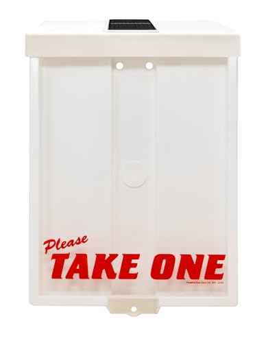 Mediz Outdoor Real Estate Brochure Box with Solar Lighted Lid, Take One Document Holder Can Hold 100, 8.5 x 11 Documents, Flyers, Literature and Other Outdoor Marketing Needs