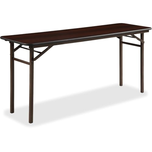 Lorell Folding Mahogany Banquet Table, 60"