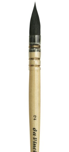 da Vinci Watercolor Series 418 Petit Gris Pur Paint Brush, Wash/Mop Pure Russian Blue Squirrel, Size 2 (418-02)