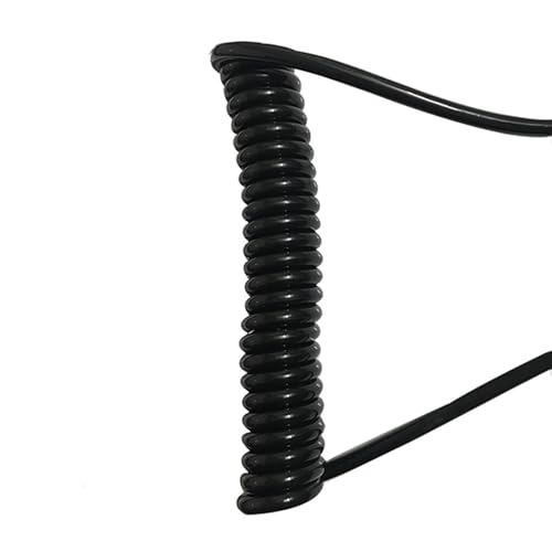 Coiled Power Cord 2 Core 2.5mm 8mm OD 2.5M 5M 7.5M Retractable Spring Cable