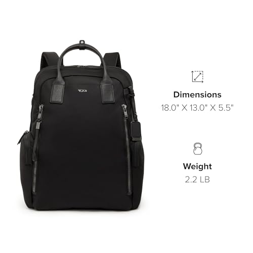 TUMI Voyageur Atlanta Backpack, Holds 17" Laptop, Commute, Black/Gunmetal